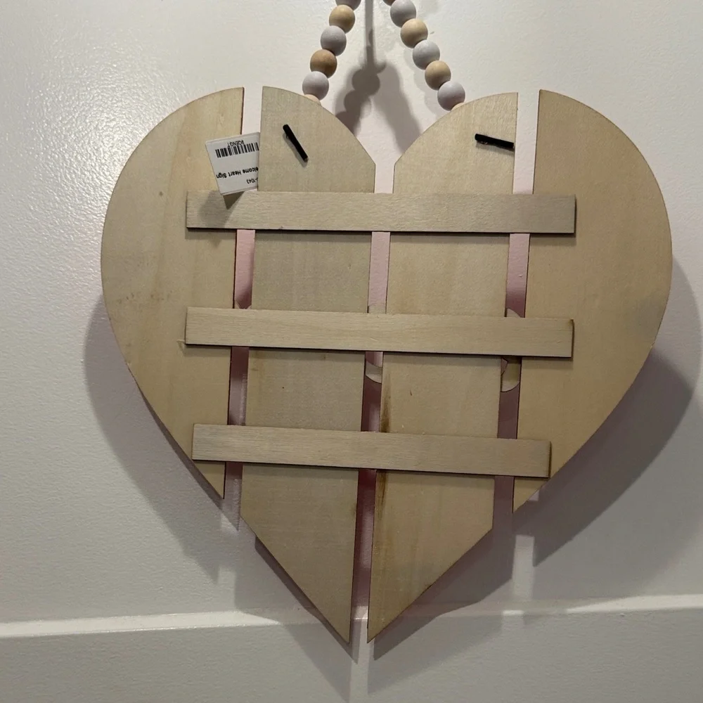 Handmade Pink and Red Heart Welcome Sign